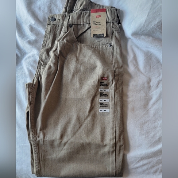 Men's 559 Relaxed Straight Fit Men'sJeans 33W x 32L Desert Taupe-Brown Stretch - Picture 5 of 9